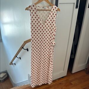 Polka Dot Sleeveless Dress - Red and White